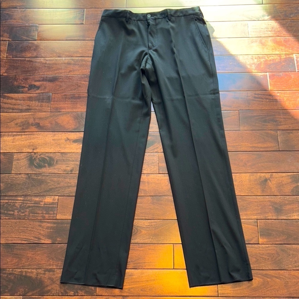 Giorgio Armani Men’s Handmade 100% Virgin Wool Black Slacks. Size 52.